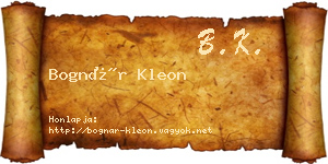 Bognár Kleon névjegykártya